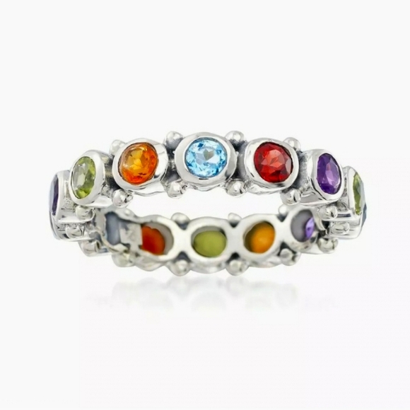 Beautiful Rainbow of Gemstones in Silver - Picture 3 of 4